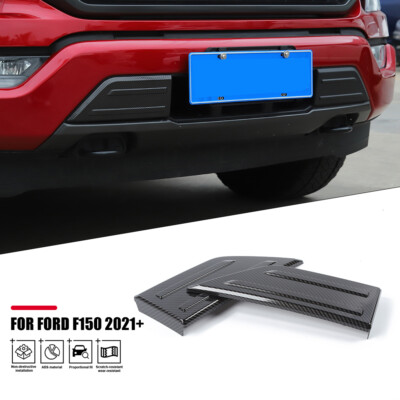 2x Exterior Front Bumper Panel Cover Trim Bezel For Ford F150 2021+ Carbon Fiber