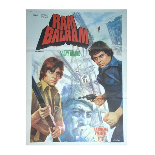 RAM BALRAM :Bollywood original movie poster 1980 Amitabh Bachchan,Dharmendra
