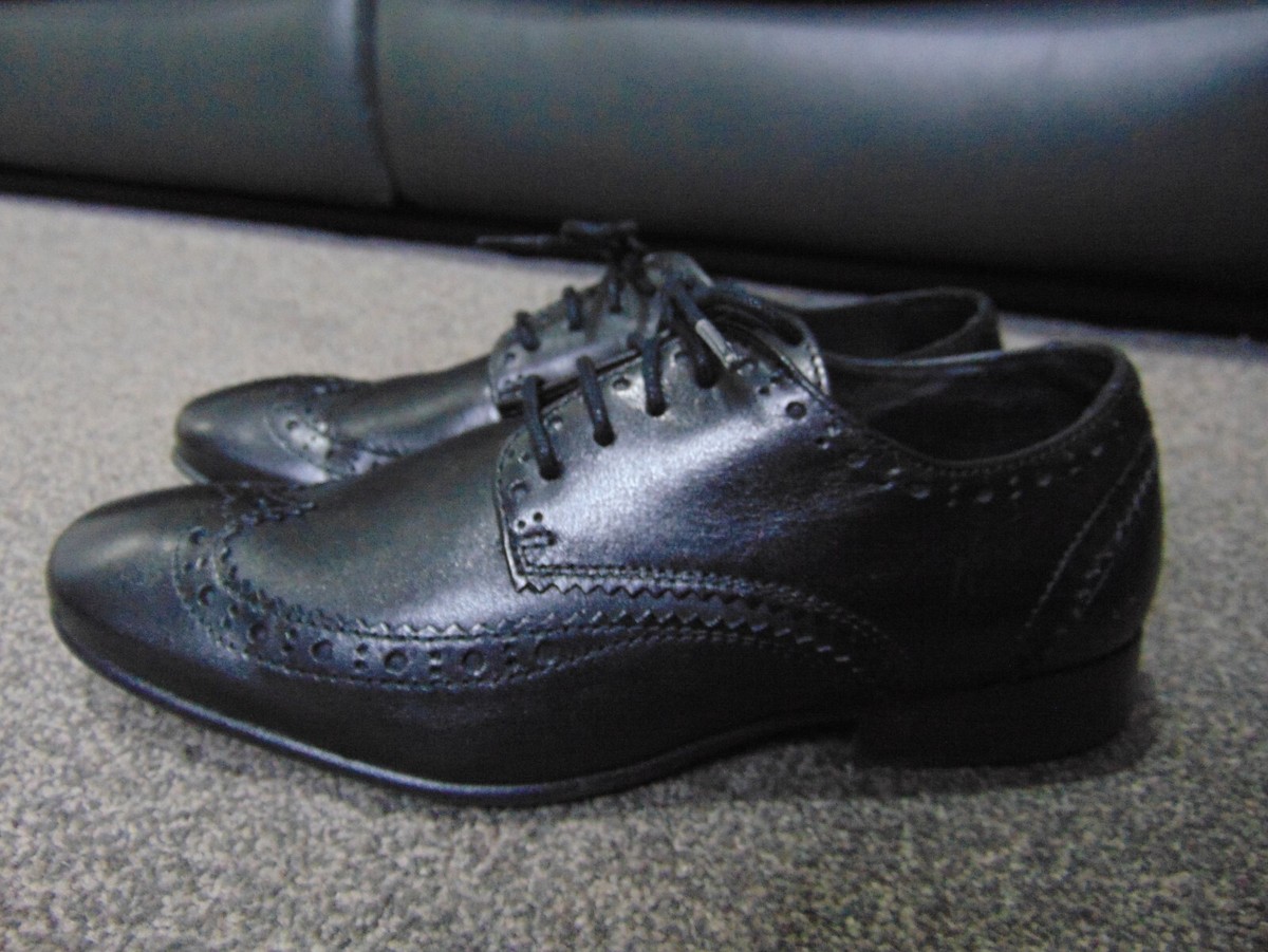 Boy's STEP2WO of London Black Leather Brogue Laced Formal Shoes