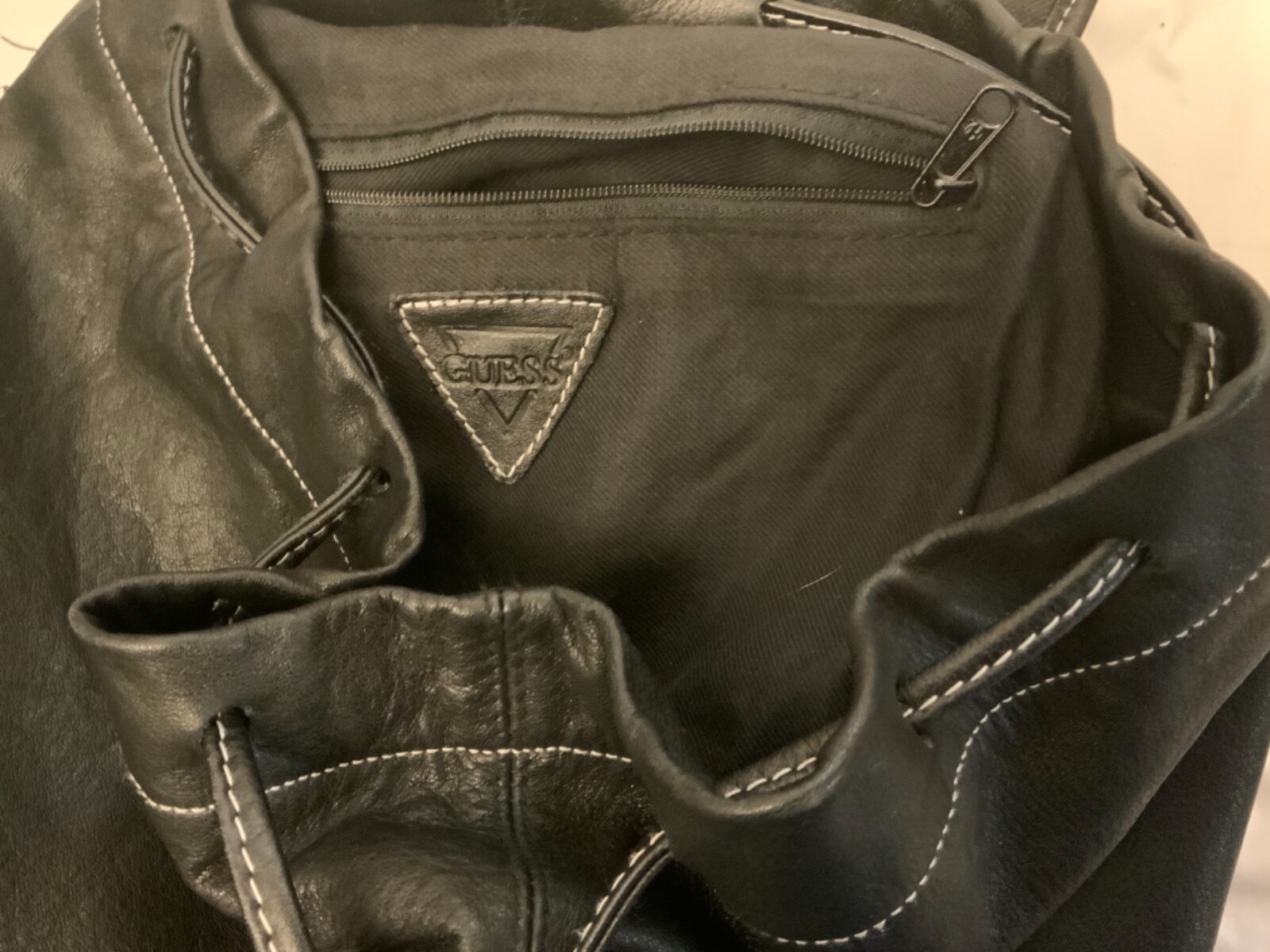 Guess Backpack Black white Drawstring - image 6