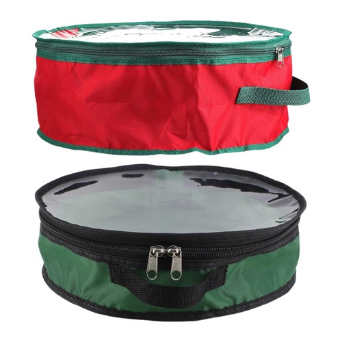 Christmas Wreath Storage Bag Hard Shell Duel Zipper And Handle Storage Container