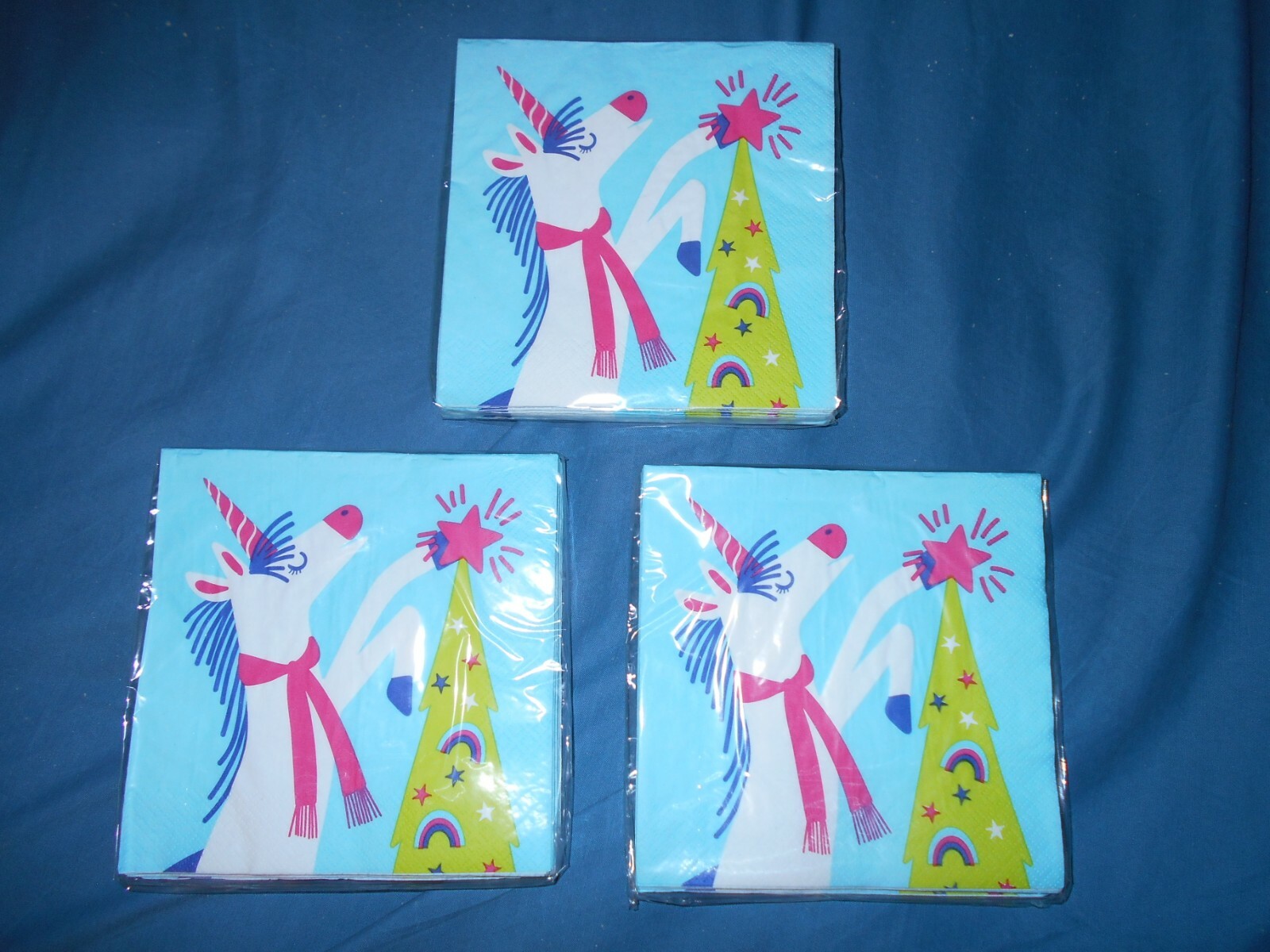 Holiday Home 3 Packs Of 16 Each Unicorn Christmas Napkins eBay