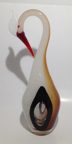 15" Mid Century Modern Hand Blown Art Glass Murano Heron Bird Sculpture - Picture 6 of 10