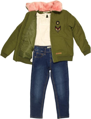 Buffalo by David Bitton Little Girls' 3-Piece Top, Pant, and Outerwear Set (Gree