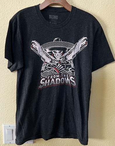 Overwatch From The Shadows Mens Gray T-Shirt Size S Jinx Blizzard - Picture 2 of 5
