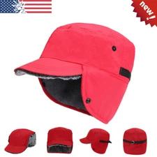 Unisex Winter Cold Weather Ear Flap Hunting Hat Fur Aviator Warm Snow Ski Cap