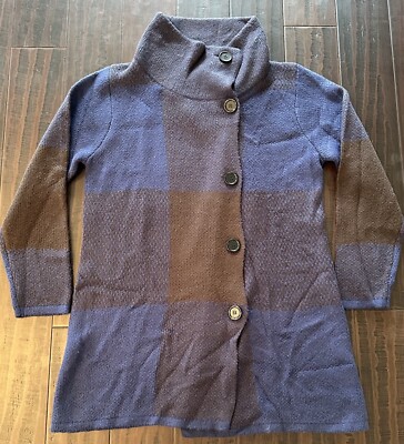 Monroe and Main Sweater Coat Womens XL Cardigan Jacket Blue Back Block NEW