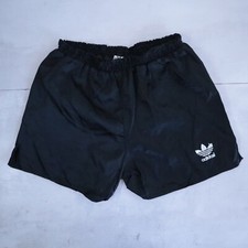 ADIDAS VINTAGE SHORTS GLOSS SPRINTER NYLON SHINY PANTS RETRO BLACK