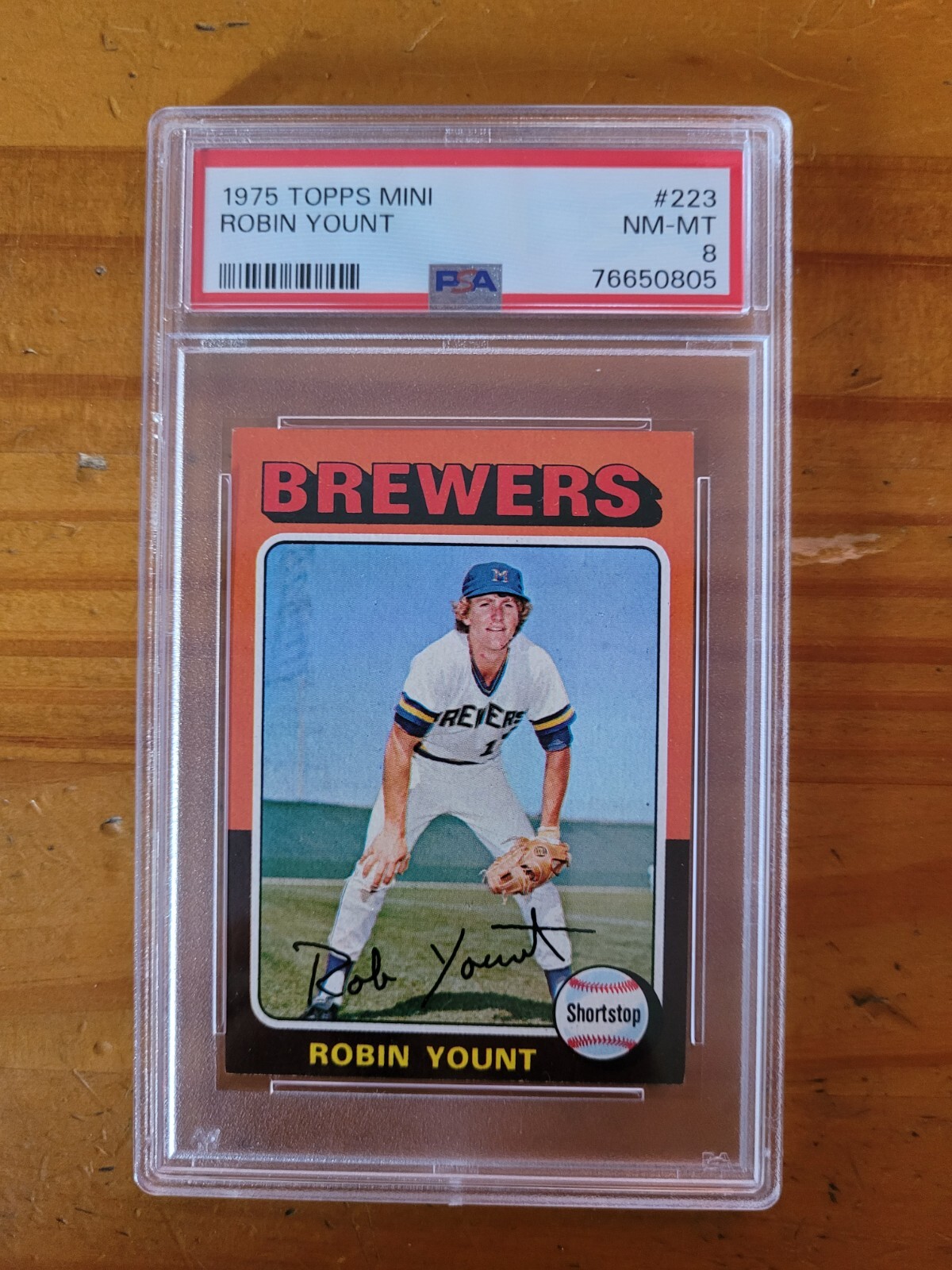 1975 Topps 223 Robin Yount Rookie Card RC PSA 8 NMMT HOF New Label