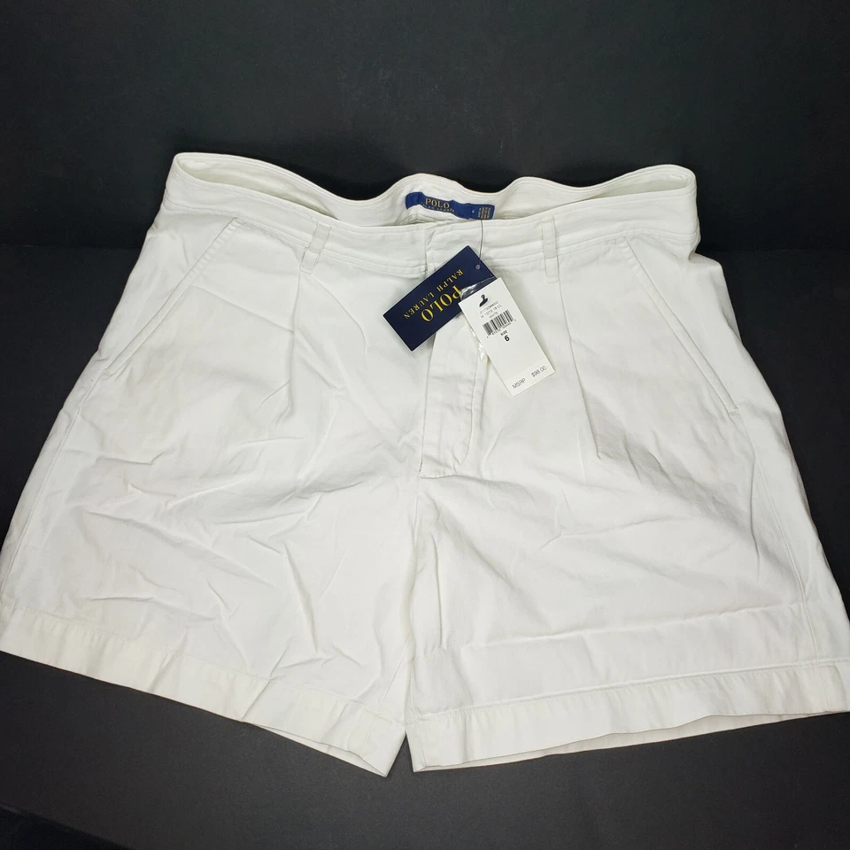 NWT $98 Ralph Lauren Polo women’s Bermuda shorts White Size 6 NEW WITH TAGS