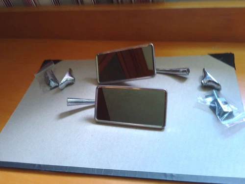 USED Chrome Side View Mirror Car Truck Rectangle 5" X 2 1/2"