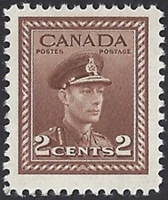 🍁Canada   #250   "KING GEORGE VI"     Brand New 1942  War Issue       (C)