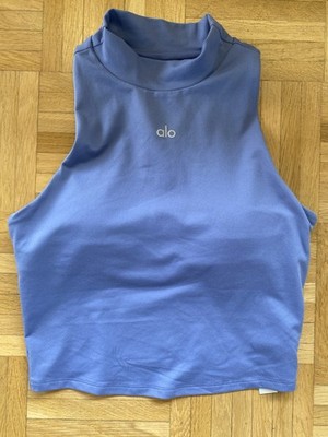 Alo Yoga Top That bra Cropped Turtleneck Lavender Ärmellos Racerback