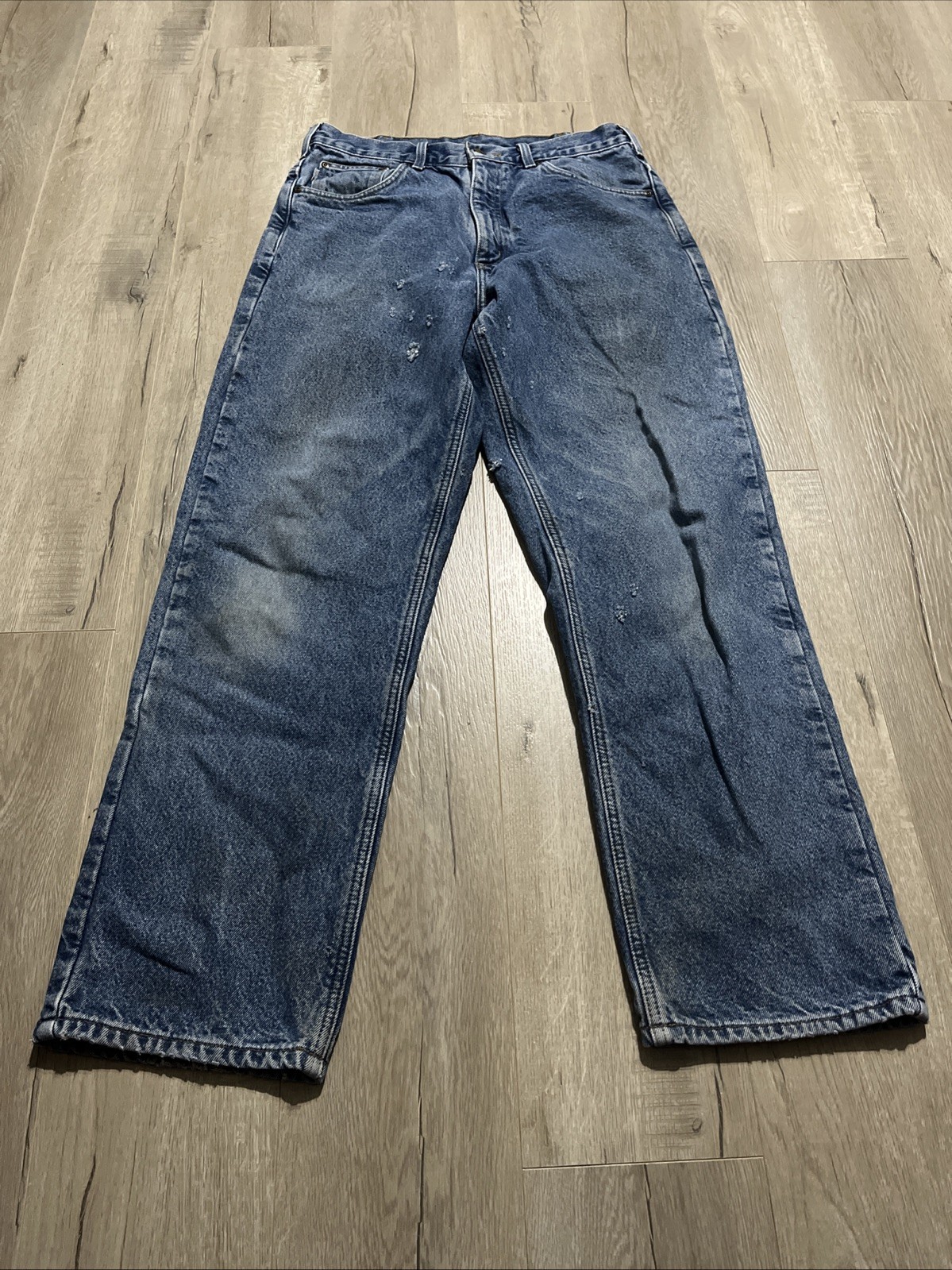 Carhartt Flannel Lined Relaxed Fit Denim Jeans Men's Sz 33X32 B172-DST