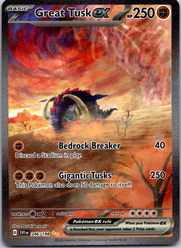 GREAT TUSK EX 246/198 SIR SCARLET & VIOLET POKEMON HOLO NM