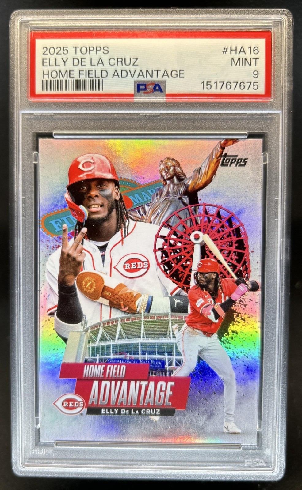 2025 Topps Elly De La Cruz Homefield Advantage #HA-16 Reds PSA 9 view 1