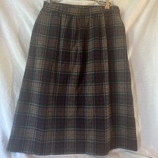 Vintage Young Pendleton 100 Virgin Wool Plaid Girls Skirt Size 11 or Womens XXS