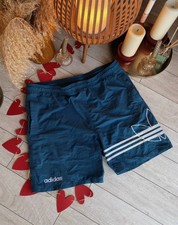 Vintage adidas Originals Nylon Shorts Sz M   Green, 1990s, Made in Indonesi 