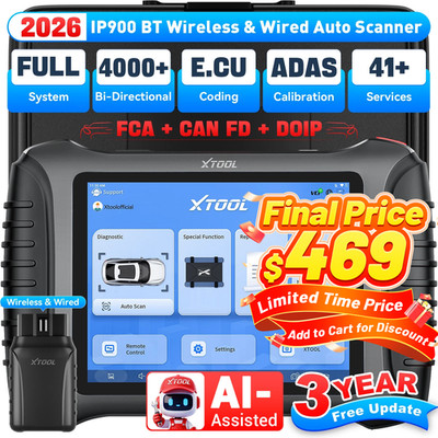 2026 XTOOL IP900BT Car Diagnostic Tool Bidirectional OBD2 Scanner Key Programmer