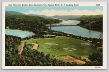 Bear Mountain Bridge Bear Mountain Park Hudson River New York NY Postcard