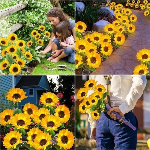 Simulation Design Sunflower Lawn Lamp Stake Light Lawn Decoration - Picture 10 of 12