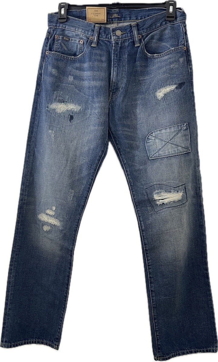 Polo Ralph Lauren デニム　34/32 POLO RALPH LAUREN Jeans Classic Straight Leg Blue Distressed