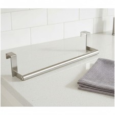 Over Cabinet Towel Holder, Brushed Nickel, 9" x 2" x 0.8", Stainless Steel