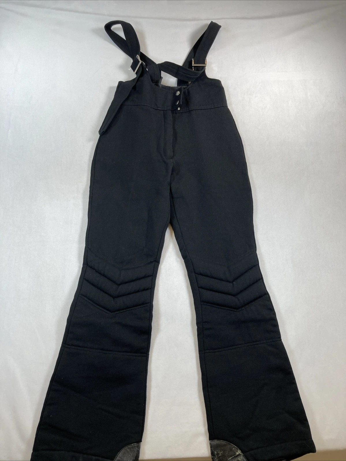 Profile Women’s Black Wool Blend Bib Overalls, Made In Hong Kong, Size 8