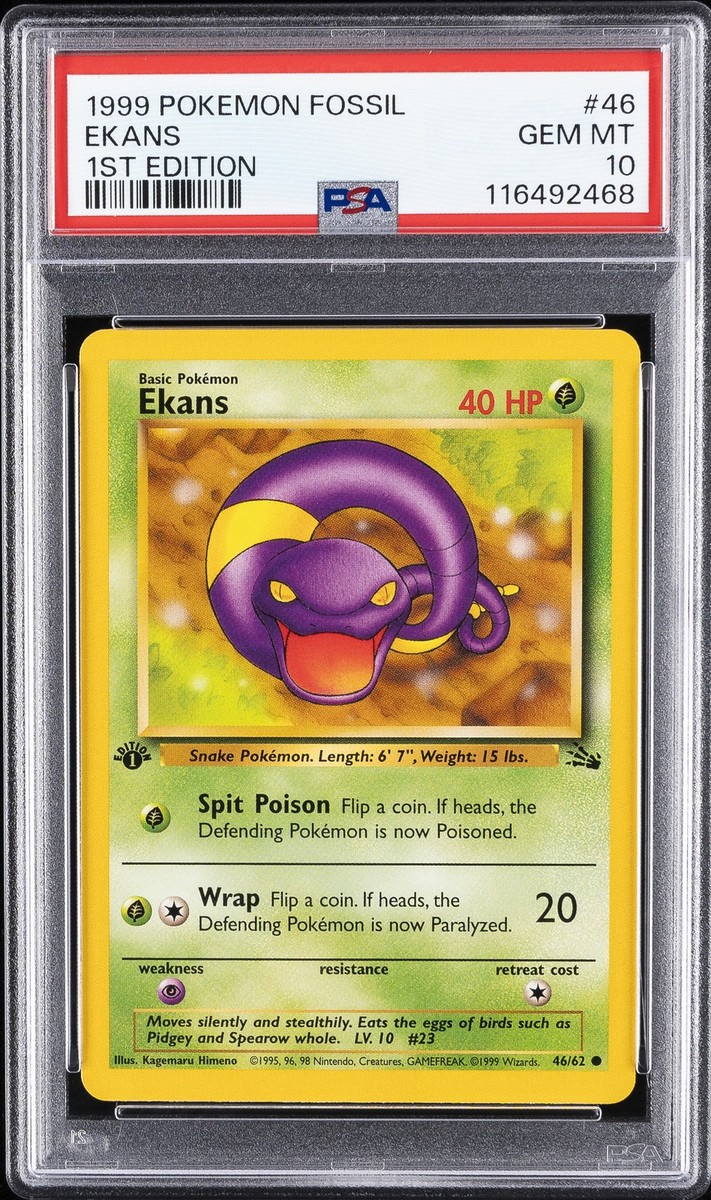 1999 POKEMON FOSSIL 1ST ED #46 EKANS PSA 10 | eBay