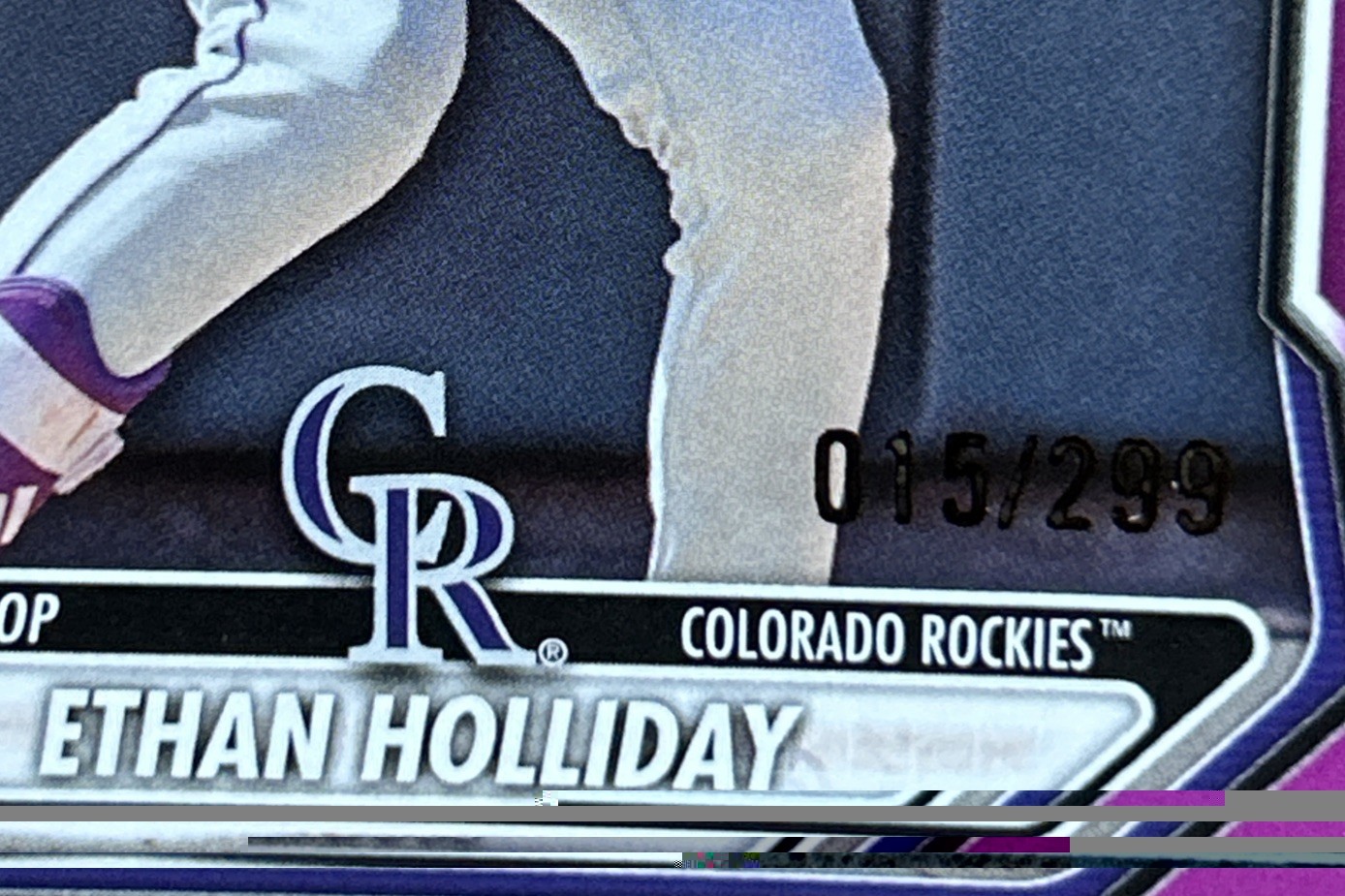 2026 Bowman Chrome 8 Cards Lot- Ethan Holiday Rockies, 1st Bowman Fuchsia /299 view 4