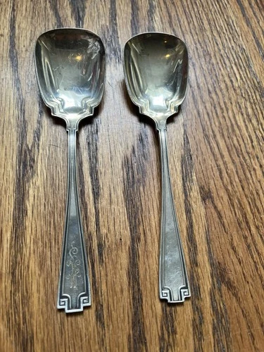 2 Sugar Spoons Etruscan (Sterling, 1913) by Gorham Silver