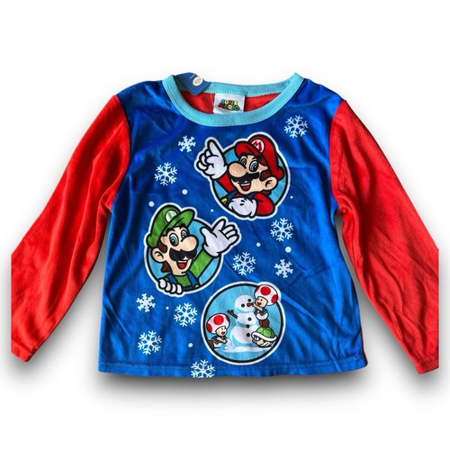 Komar Kids x Super Mario Bros - 2-teiliges Schlafanzug-Set - Jungen Größe 4 - rot blau - Bild 2 von 18