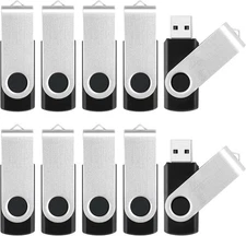 8GB Flash Drive 10 Pack Bulk USB Drives, USB2.0 8GB, 10 Black 