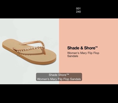 *new* Women's Mary Flip Flop Sandals - Shade & Shore  Copper Size 7