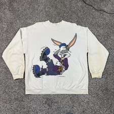 Vintage 1994 Looney Tunes Bugs Bunny Portrait Character Crewneck Sweatshirt L