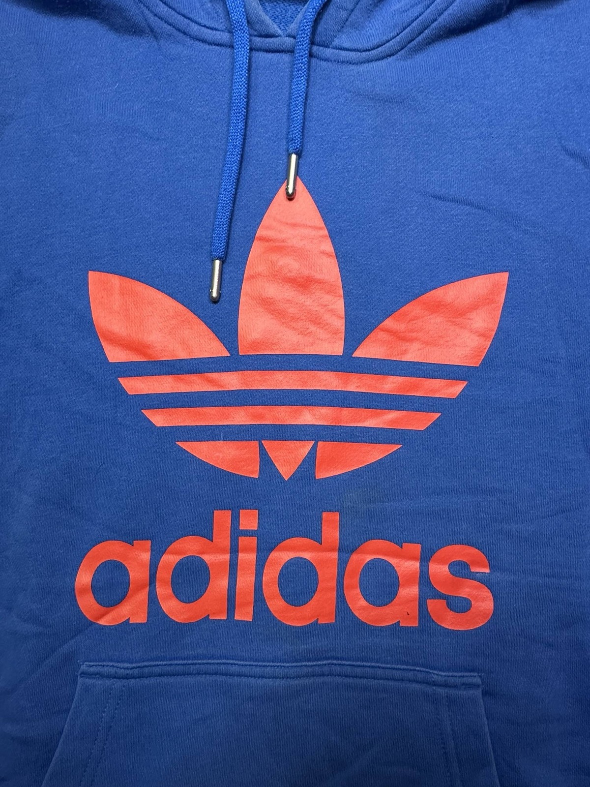 Adidas Men’s Long Sleeve Pullover Hoodie Royal Blue Medium image 2