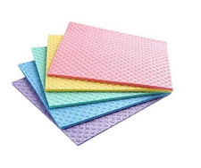 Reusable Cleaning Cellulose and Cotton Sponge Cloths Absorbent Wipes, set of 5