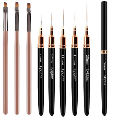5Pcs Nail Art Liner Brushes, Liner Brush for Nails Gel, Thin Nail Art Brush, Siz