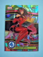 2025 Topps Finest Marvel Fantastic Four Scarlet Witch Blacklight Blue Lava /150