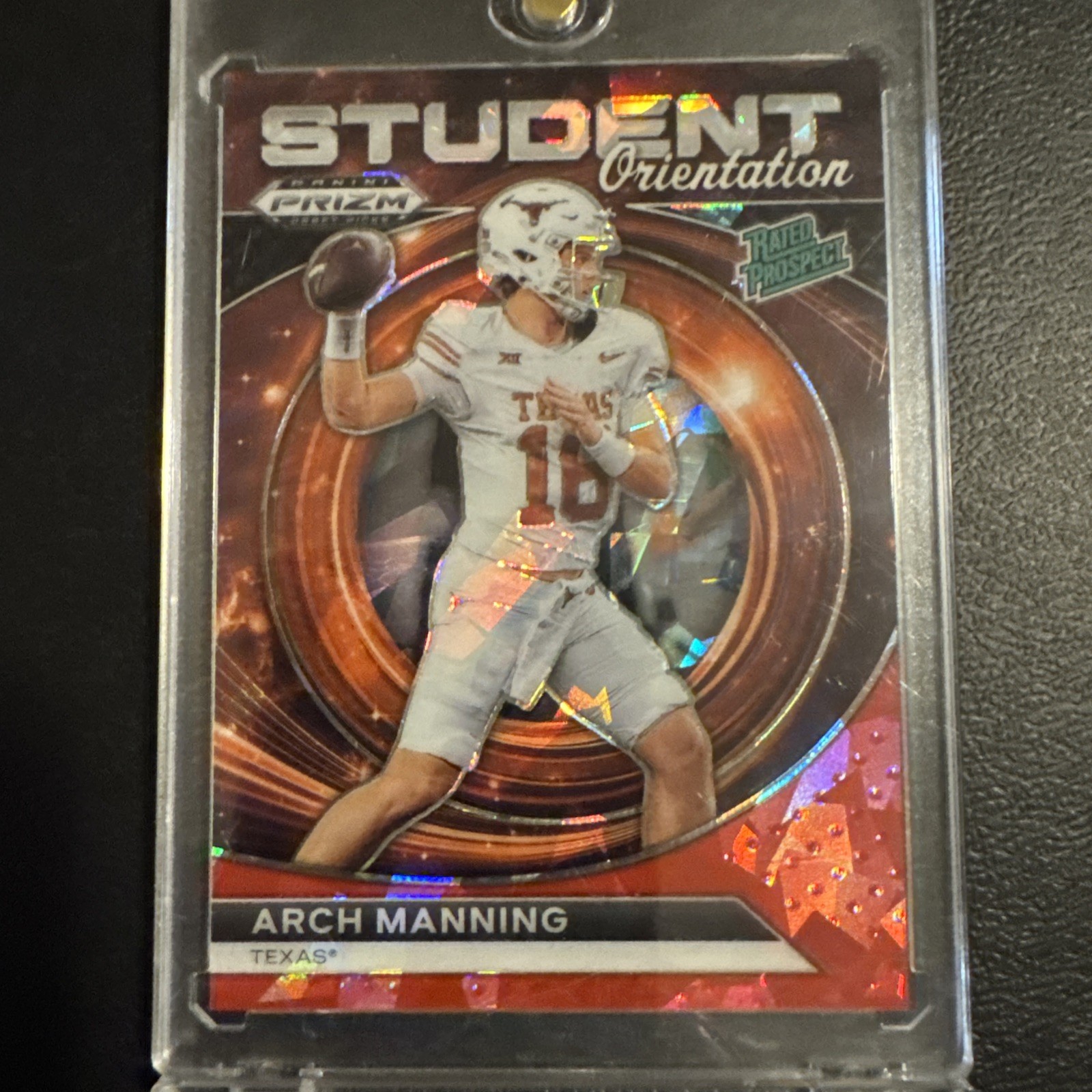 2024 Panini Prizm Draft Picks - Student Orientation Arch Manning Red Ice Prizm