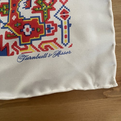 Turnbull & Asser Hand Rolled Silk Pocket Square Scarf Southwestern Navajo Print - Picture 3 of 12