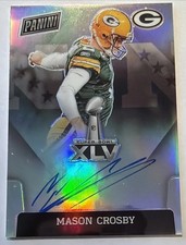 2022 Panini Super Bowl XLV 45 Mason Crosby Silver Prizm Auto Green Bay Packers