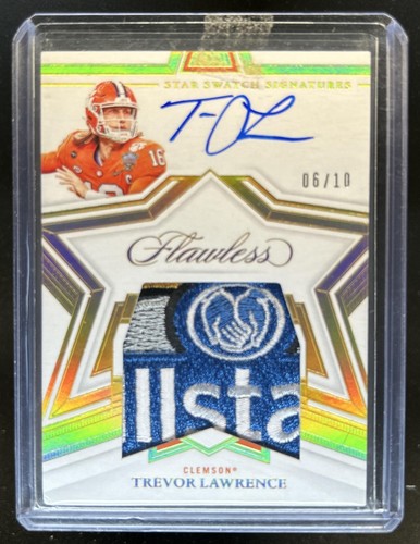 2022 Flawless Collegiate Trevor Lawrence Gold Star Swatch Bowl Patch Auto #/10