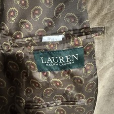Lauren Ralph Lauren Tan Suede Corduroy 2-Button Blazer Notch Lapel 48R