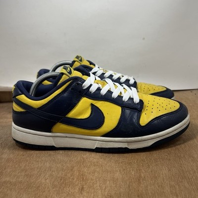 Nike Dunk Low Men Size 9 Retro Michigan 2021 Varsity Maize Navy DD1391-700