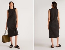 Everlane The Organic Cotton Weekend Midi Sleeveless Tank Dress Black Size XS NWT