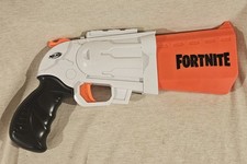 Nerf Fortnite SR Blaster 4 Dart Hammer Action Pistol Hasbro Gun Orange And White