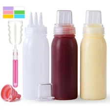 Werduoland 3 Hole Squeeze Bottles for Sauces Plastic Condiment Squeeze Bottle...