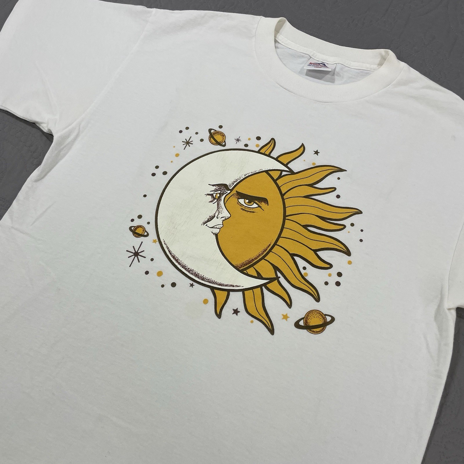 Vintage 90’s Sun And Moon Art T-Shirt Large Celestial Alstyle Astrology Classic