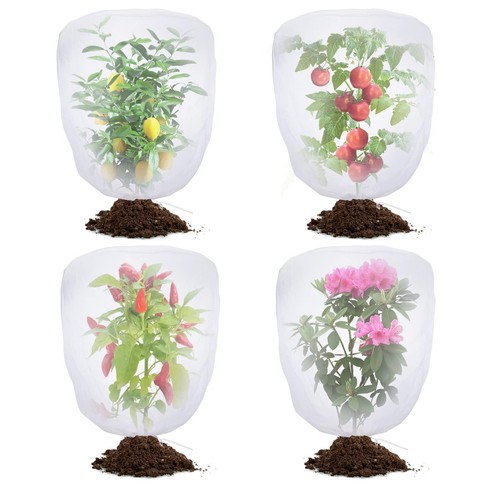 4 Pack Bird Netting for Garden Protection Garden Netting Pest Barrier with Draws